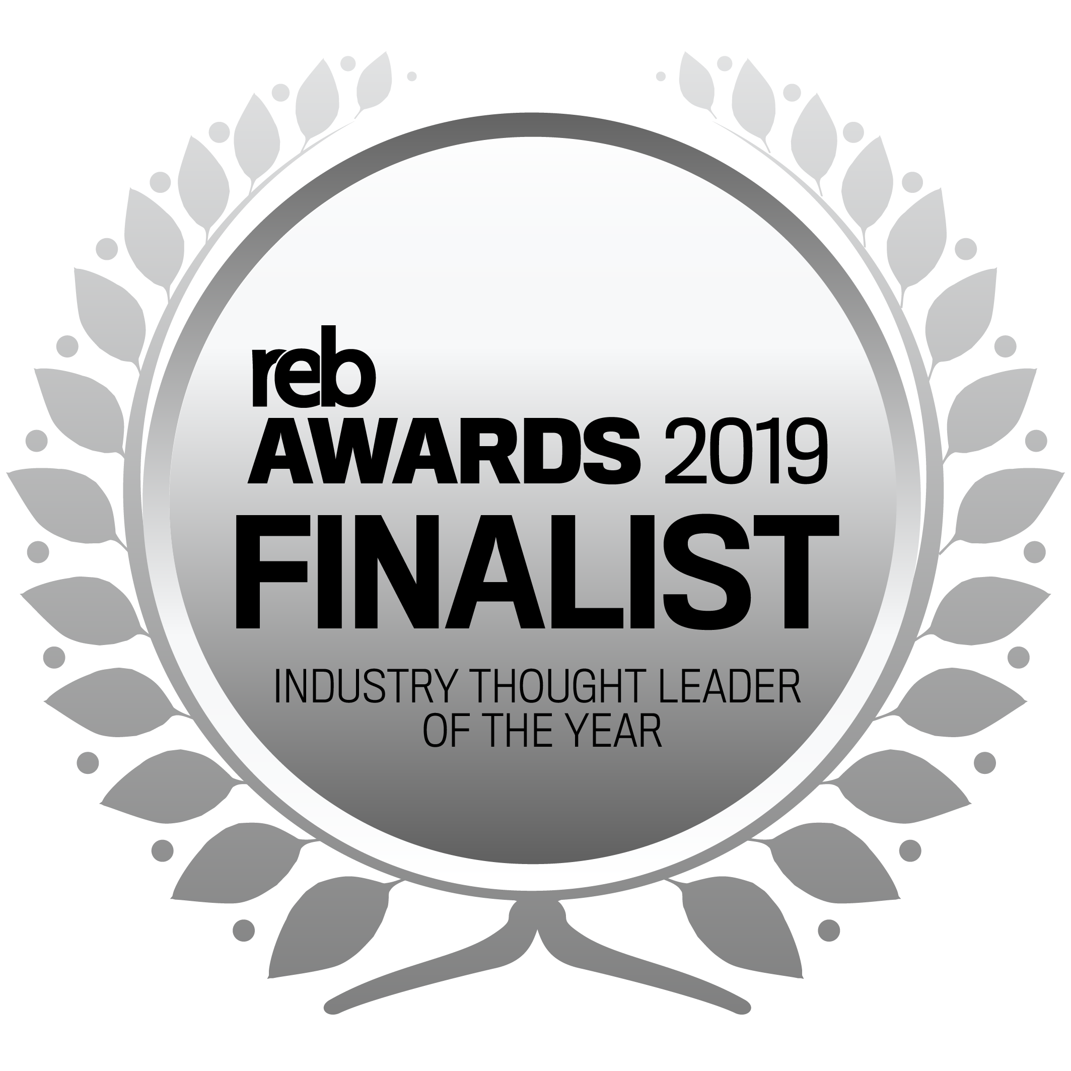 Finalist – 2019 Award for Industry Thought Leader of the Year Real Estate Business (REB) Awards for 2019